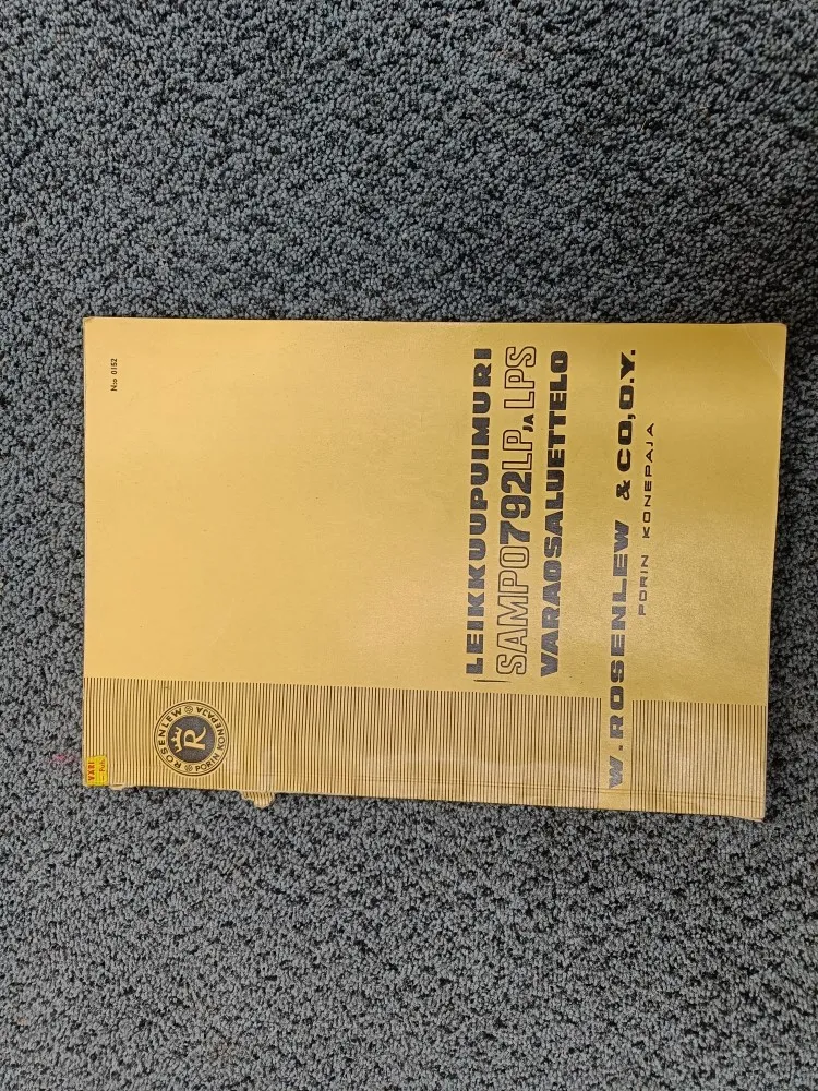 Sampo Rosenlew 792LP ja LPS / Varaosaluettelo leikkuupuimuriin