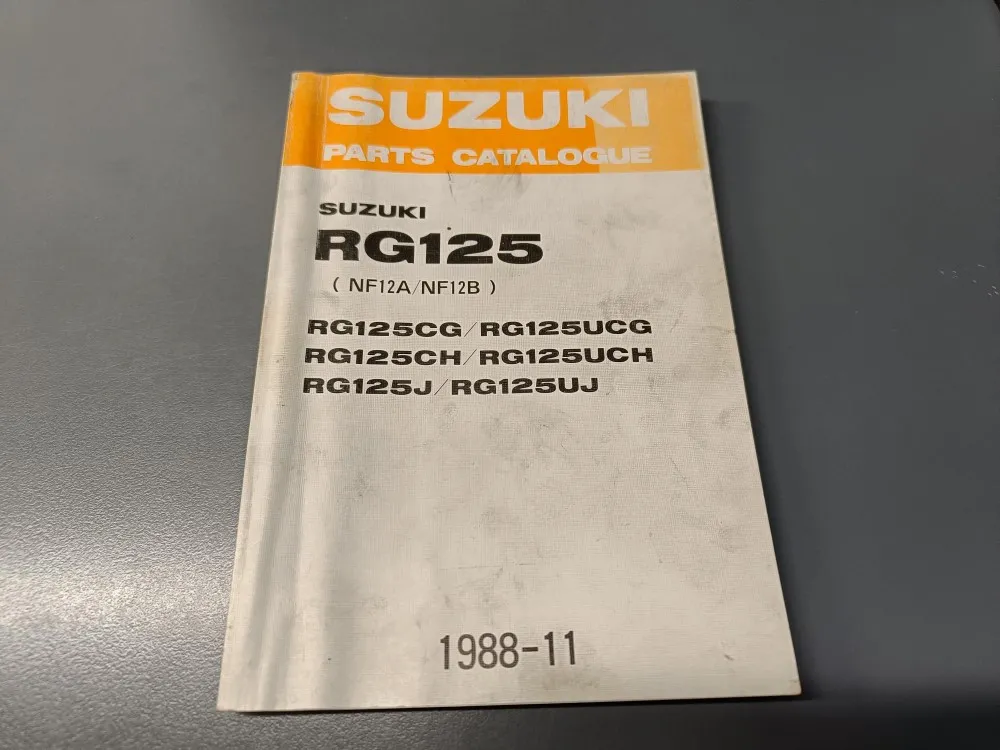 Suzuki RG125 (U)CG/CH/J / Moottoripyörän varaosaluettelo
