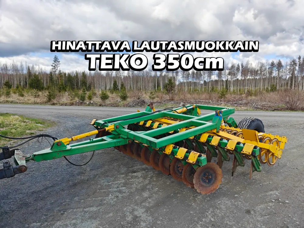 Teko 350cm lautasmuokkain / Hinattava T-kiekkopakkerilla