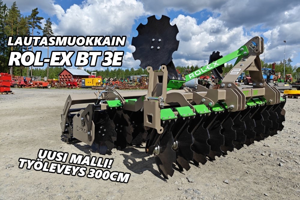 Rol-Ex BT 3E – 300cm UUSI lautasmuokkain – VIDEO