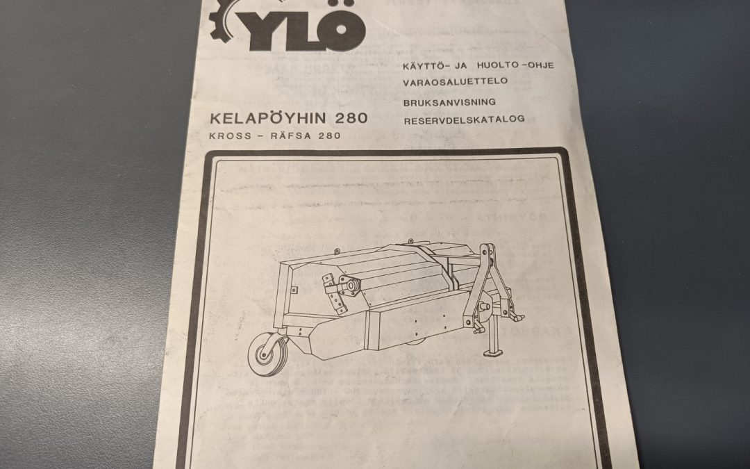 Ylö 280 kelapöyhimen ohje- ja varaosakirja