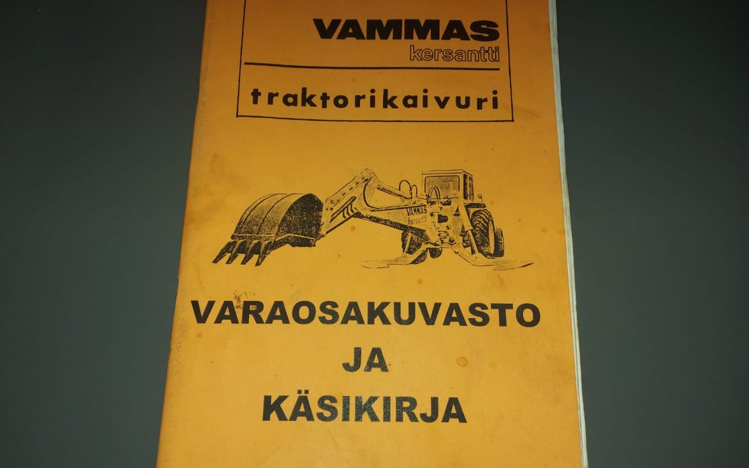 Vammas Kersantti traktorikaivurin varaosakuvasto ja käsikirja