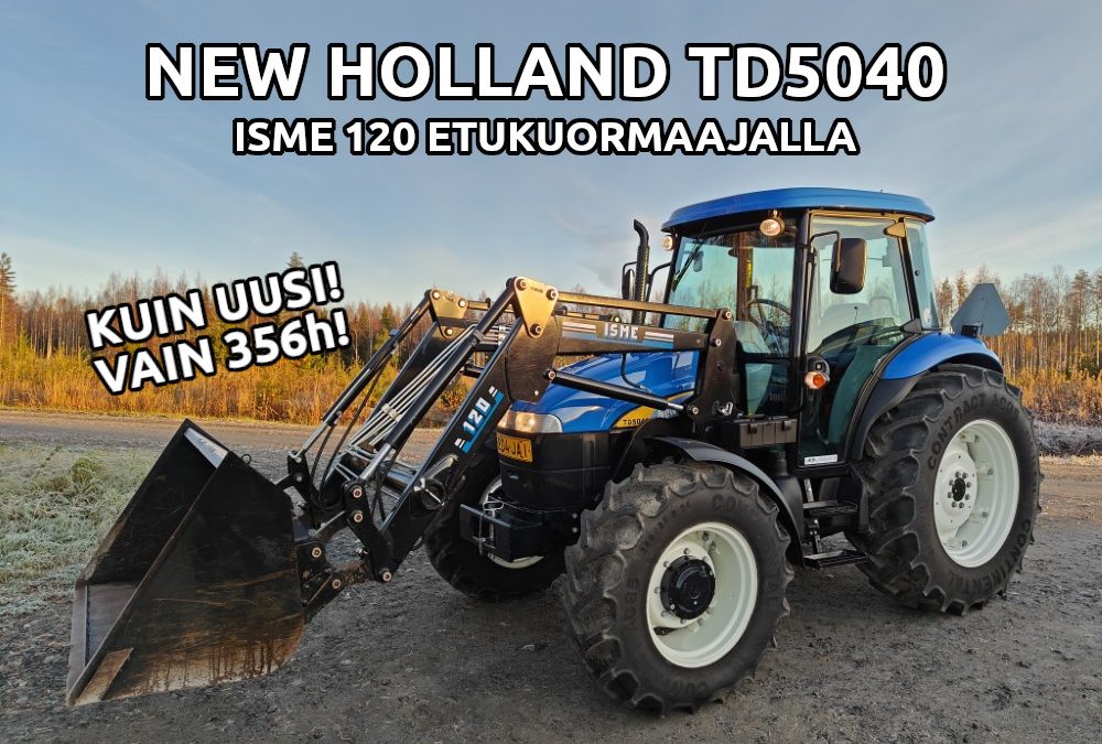 New Holland TD5040 traktori – AJETTU VAIN 356H! KATSO VIDEO!